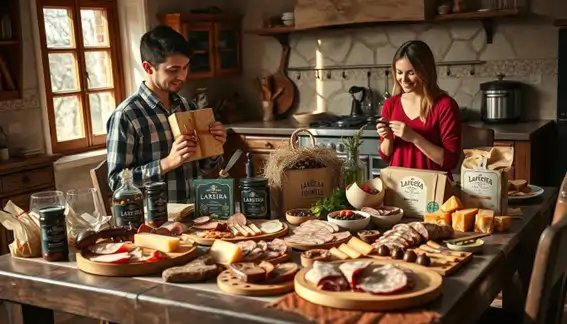 hija e hijo preraparando con ilusión el regalo del día del padre de Lareira Gourmet